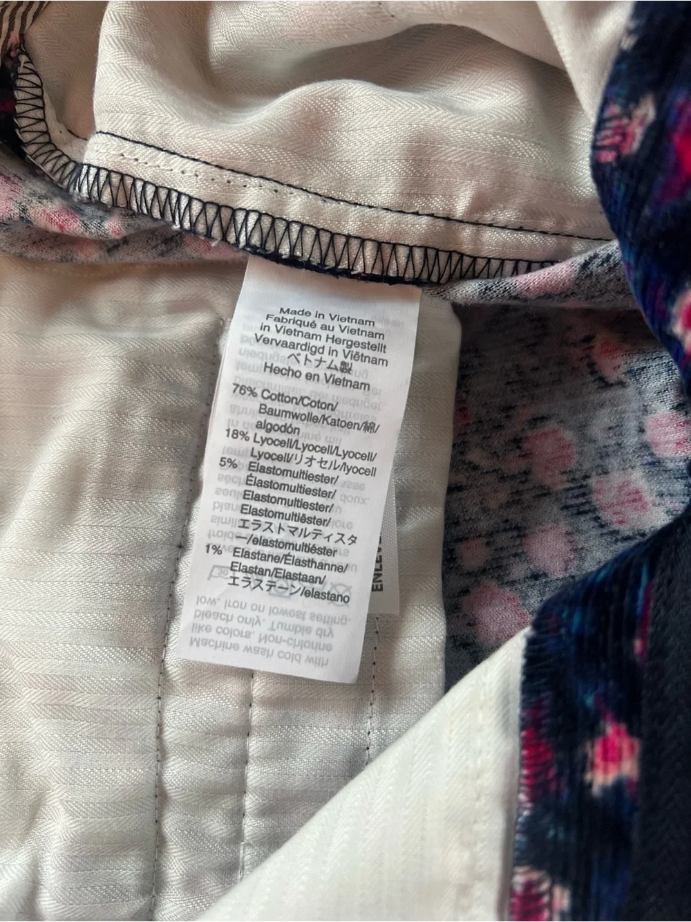 J Crew Floral Corduroy Straight Leg Pants Navy Pink Print Size 2